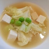 白菜＆豆腐＆枝豆の韓国風スープ